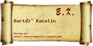 Bartó Katalin névjegykártya