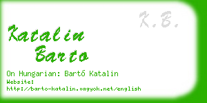 katalin barto business card