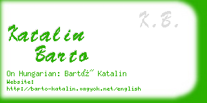 katalin barto business card